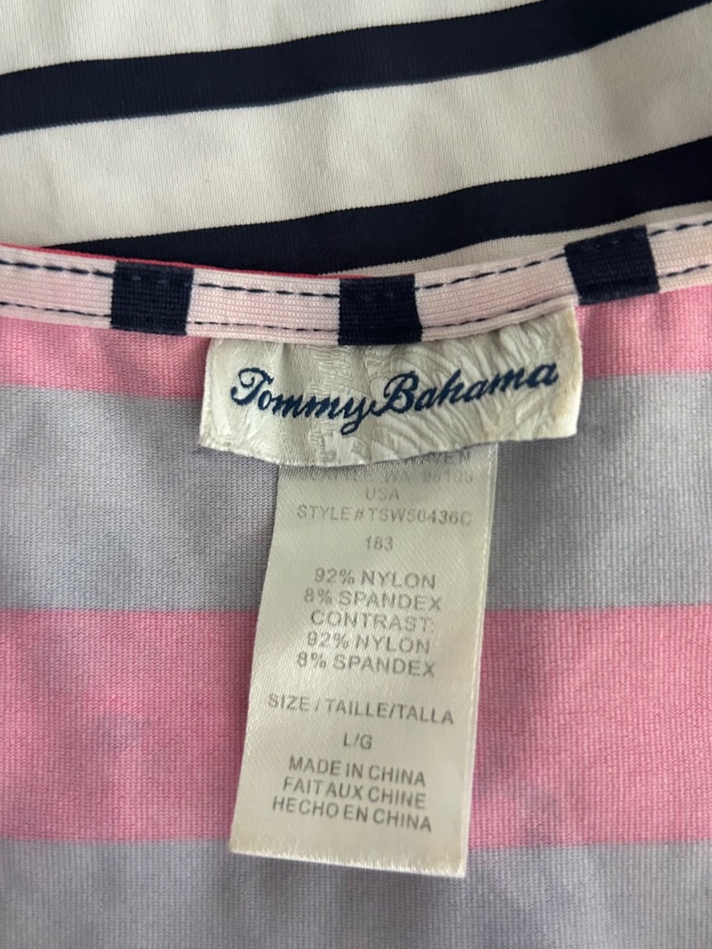 Tommy Bahama Womens Striped Swim Tank Dress Coverup Size L Pockets - Picture 9 of 10